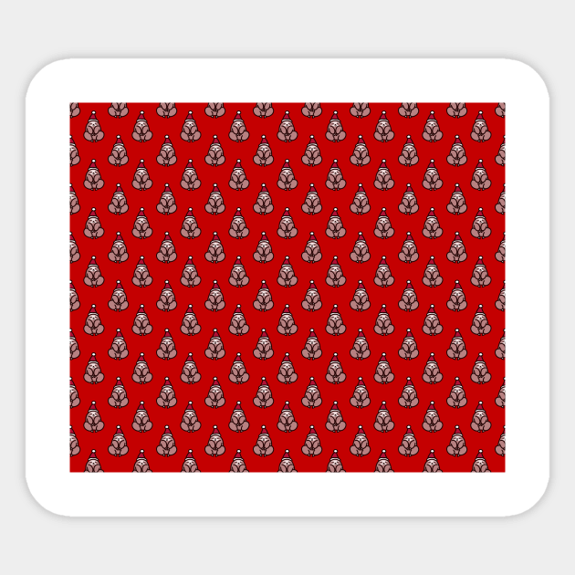 Santa Hat Sloth Pattern Sticker by saradaboru